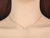 Lokaer Simple Design Rose Gold CZ Crystal Charm Pendant Necklaces For Women Girls Trendy Titanium Steel Office Necklace N20213