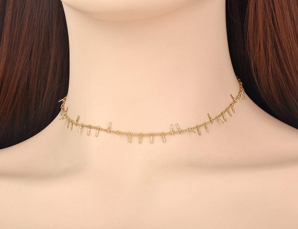 Lokaer Titanium Stainless Steel Vintage Ethnic Charm Choker Necklaces Office Style Pendant Chain Necklace For Women Girls N20125