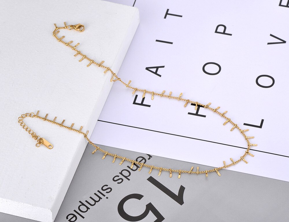 Lokaer Titanium Stainless Steel Vintage Ethnic Charm Choker Necklaces Office Style Pendant Chain Necklace For Women Girls N20125