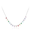 Lokaer Trendy Bohemia Stainless Steel Colorful CZ Crystal Choker Necklace Beach Jewelry Pendant Chain Necklace For Women N19125