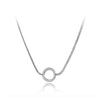 Lokaer Trendy Bohemia Titanium Stainless Steel CZ Crystal Chain Choker Necklace Beach Circle Pendant Necklace For Women N20080