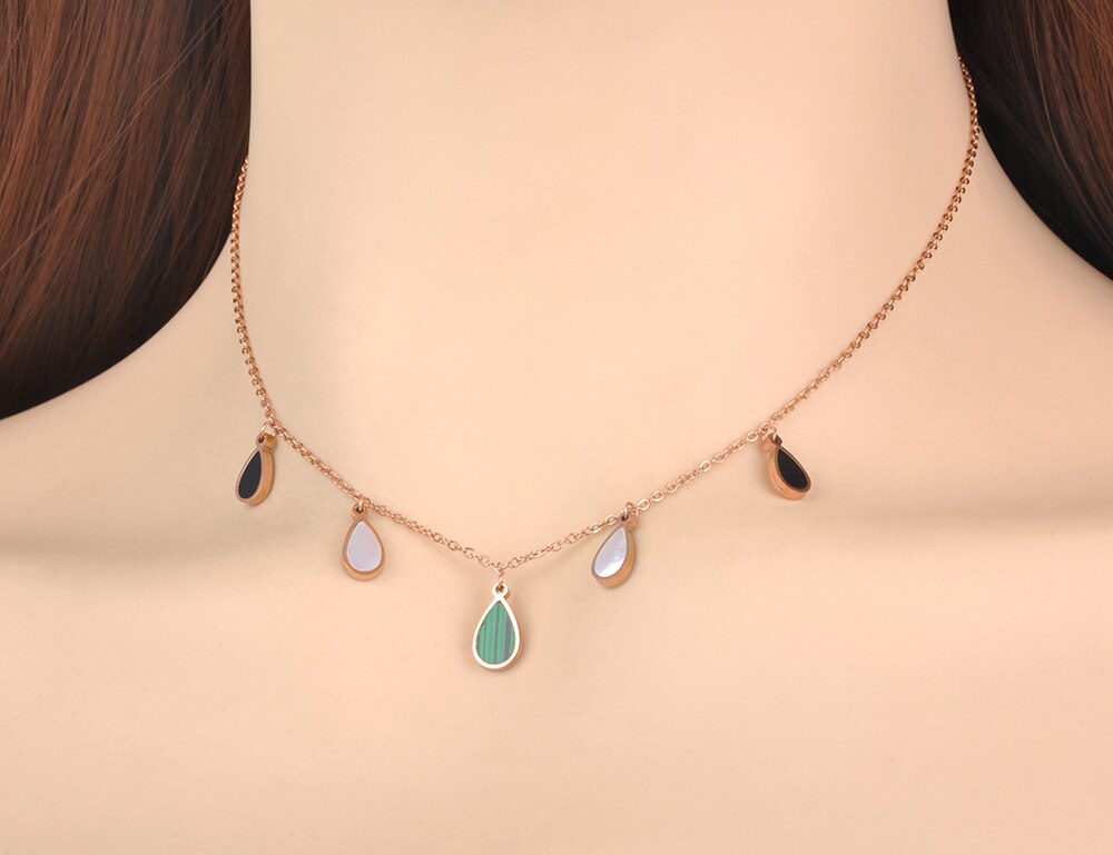 Lokaer Trendy Colorful Acrylic & Shell Charm Pendant Necklace For Women Stainless Steel Bohemia Party Necklace Jewelry N21097