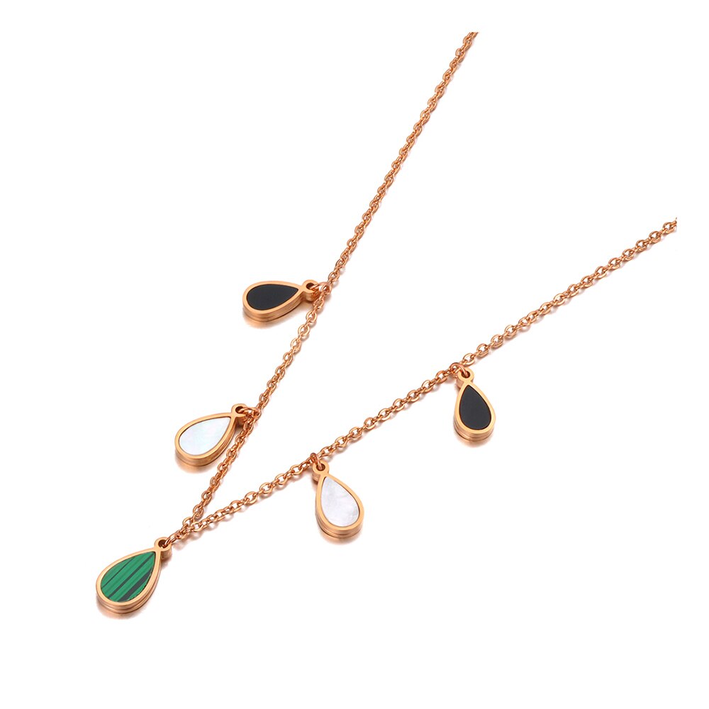 Lokaer Trendy Colorful Acrylic & Shell Charm Pendant Necklace For Women Stainless Steel Bohemia Party Necklace Jewelry N21097