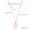 Lokaer Trendy Stainless Steel Double-layer Small Round Bead Chain Glossy Round Pendant Clavicle Necklace For Women Girls N17092