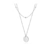 Lokaer Trendy Stainless Steel Double-layer Small Round Bead Chain Glossy Round Pendant Clavicle Necklace For Women Girls N17092