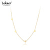 Lokaer Trendy Titanium Stainless Steel Love Heart Charm Chain Choker Necklace Jewelry Bohemia Pendant Necklace For Women N21099