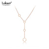 Lokaer Trendy Titanium Steel 4Pcs Lovely Circle Charm Pendant Necklace Jewelry Bohemia Birthday Party Necklace For Women N20093