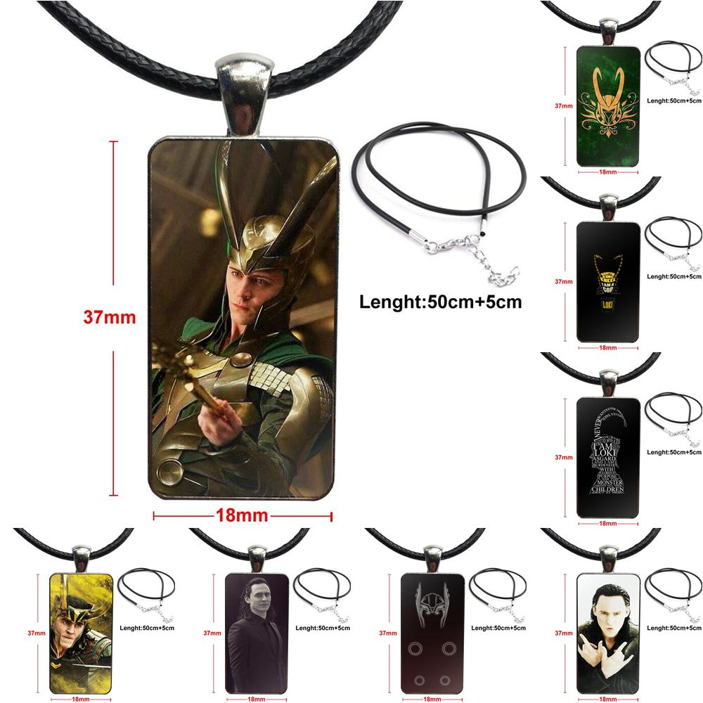 Loki Thor For Men Women Party Gift Brand Steel Color Jewelry Statement Necklace Glass Necklaces Pendants
