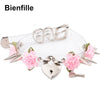 Lolita Cute Girl 100% Hand Crafted  Gold Spiked Lock Heart Collar With Key Rose Flowers Spikes Choker Transparent Necklace