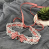 Lolita Lace Strawberry Necklace Plaid Bow Necklace