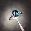 London Blue Topaz Ring Solid 925 Sterling Silver Gemstone Fine Jewelry Women Wedding Party Brand Jewelry