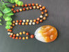 Long Beads Winter Sweater Chain Flower Natural Jade Gmestone Pendant Necklace Women Mens Lucky Jewelry Gift Wholesale