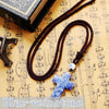 Long Chain Necklaces For Women Natural Stones Crystal Cross Agate Lapis Lazuli With Stones Ethnic Jewelry Cross Religious Charm