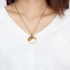 Long Chain Rainbow Necklaces For Women LGBT Jewelry Stainless Steel Gold Plate Clear Rhinestones Party Pendent Necklace Gifts