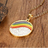 Long Chain Rainbow Necklaces For Women LGBT Jewelry Stainless Steel Gold Plate Clear Rhinestones Party Pendent Necklace Gifts