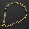 Long Lasso Design Stainless Steel Thick Parper Clip Chain Necklaces For Women Men Gold Color Square Necklace Chain Choker
