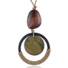 Long Leather Necklace for Women Wood Pendants Jewelry Gifts Neck Chokers Goth Chain 2022 Statement Suspension Decoration
