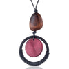 Long Leather Necklace for Women Wood Pendants Jewelry Gifts Neck Chokers Goth Chain 2022 Statement Suspension Decoration