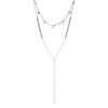 Long Link Chain Stainless Steel Necklace For Woman Silver Color Moon Star Leaf Love Heart Pendant Black Beads Necklace Jewelry