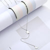 Long Link Chain Stainless Steel Necklace For Woman Silver Color Moon Star Leaf Love Heart Pendant Black Beads Necklace Jewelry