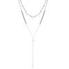 Long Link Chain Stainless Steel Necklace For Woman Silver Color Moon Star Leaf Love Heart Pendant Black Beads Necklace Jewelry