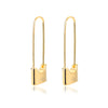 Long Lock Stud Earrings for Women Gold Plated Stainless Steel Earrings 2023 Trend Wedding Jewelry Christmas Gifts pendientes