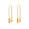 Long Lock Stud Earrings for Women Gold Plated Stainless Steel Earrings 2023 Trend Wedding Jewelry Christmas Gifts pendientes