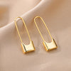 Long Lock Stud Earrings for Women Gold Plated Stainless Steel Earrings 2023 Trend Wedding Jewelry Christmas Gifts pendientes