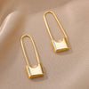 Long Lock Stud Earrings for Women Gold Plated Stainless Steel Earrings 2023 Trend Wedding Jewelry Christmas Gifts pendientes