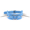 Long Spike Choker Goth Punk Faux Leather Collar For Women Men Cool Big Rivets Heart Chocker Necklaces Emo Halloween Cosplay Gift