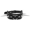 Long Spike Choker Goth Punk Faux Leather Collar For Women Men Cool Big Rivets Heart Chocker Necklaces Emo Halloween Cosplay Gift