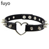 Long Spike Choker Necklaces Punk Faux Leather Collar For Women Men Cool Big Rivets Studded Chocker Necklace Goth Style Accessori