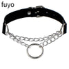 Long Spike Choker Necklaces Punk Faux Leather Collar For Women Men Cool Big Rivets Studded Chocker Necklace Goth Style Accessori