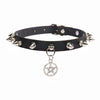 Long Spike Choker Necklaces Punk Faux Leather Collar For Women Men Cool Big Rivets Studded Chocker Necklace Goth Style Accessori