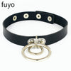 Long Spike Choker Necklaces Punk Faux Leather Collar For Women Men Cool Big Rivets Studded Chocker Necklace Goth Style Accessori