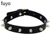 Long Spike Choker Necklaces Punk Faux Leather Collar For Women Men Cool Big Rivets Studded Chocker Necklace Goth Style Accessori