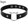 Long Spike Choker Necklaces Punk Faux Leather Collar For Women Men Cool Big Rivets Studded Chocker Necklace Goth Style Accessori