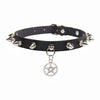 Long Spike Choker Necklaces Punk Faux Leather Collar For Women Men Cool Big Rivets Studded Chocker Necklace Goth Style Accessori