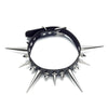 Long Spike Choker Punk Faux Leather Collar For Women Men Cool Big Rivets  Studded Chocker Goth Style Necklace  Accessories