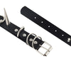Long Spiked Choker Punk Collar Necklace  Black Faux Leather Chocker Goth Necklace Gothic Accessories