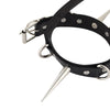 Long Spiked Choker Punk Collar Necklace  Black Faux Leather Chocker Goth Necklace Gothic Accessories