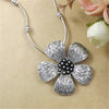 Long Statement Necklaces Pendants For Women Silver Collares Largos De Moda 2020 Bohemio Vintage Big Flower Necklace NA2423