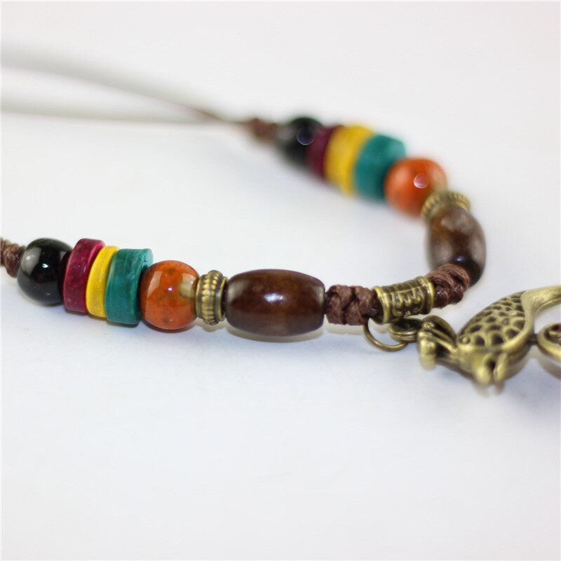 Long Tassel Necklace Ceramics Beads Pendants Vintage Jewelry Natural Stone Charm Statement Choker Pendant Sweater Chains Fashion