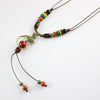 Long Tassel Necklace Ceramics Beads Pendants Vintage Jewelry Natural Stone Charm Statement Choker Pendant Sweater Chains Fashion