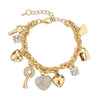 Heart Beetle Charm Bracelets Bangles For Women Gold Color Bracelet Austrian Crystal Chain Pulseras SBR140221