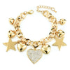 Heart Beetle Charm Bracelets Bangles For Women Gold Color Bracelet Austrian Crystal Chain Pulseras SBR140221