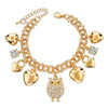Heart Beetle Charm Bracelets Bangles For Women Gold Color Bracelet Austrian Crystal Chain Pulseras SBR140221