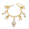 Heart Beetle Charm Bracelets Bangles For Women Gold Color Bracelet Austrian Crystal Chain Pulseras SBR140221