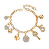 Heart Beetle Charm Bracelets Bangles For Women Gold Color Bracelet Austrian Crystal Chain Pulseras SBR140221