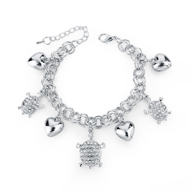 Heart Beetle Charm Bracelets Bangles For Women Gold Color Bracelet Austrian Crystal Chain Pulseras SBR140221
